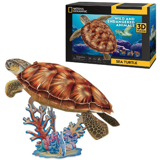 Cubic Fun National Geographic 3D Puzzel Zeeschildpad 31 Stukjes Default Title 3D Puzzels Joy&Bloom