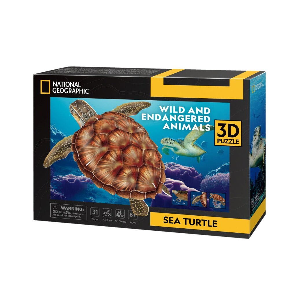 Cubic Fun National Geographic 3D Puzzel Zeeschildpad 31 Stukjes 3D Puzzels Joy&Bloom