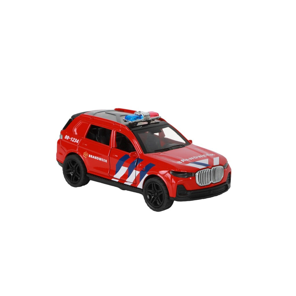 112 Pull-Back Brandweer Suv 1:36 + Licht En Geluid Brandweer Speelgoed Joy&Bloom