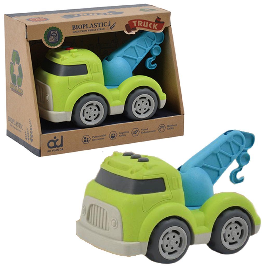 Overige Merken Bioplastic Sleepwagen 18 Cm Blauw/Groen Default Title Auto's & Voertuigen Joy&Bloom