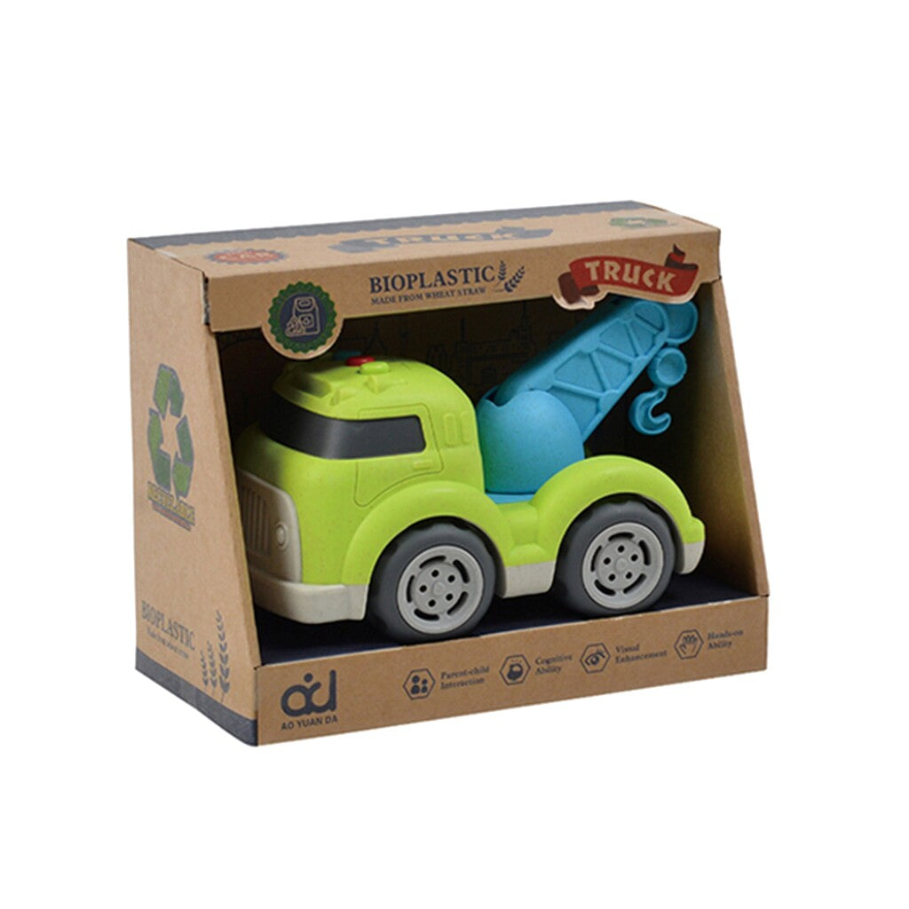 Overige Merken Bioplastic Sleepwagen 18 Cm Blauw/Groen Auto's & Voertuigen Joy&Bloom