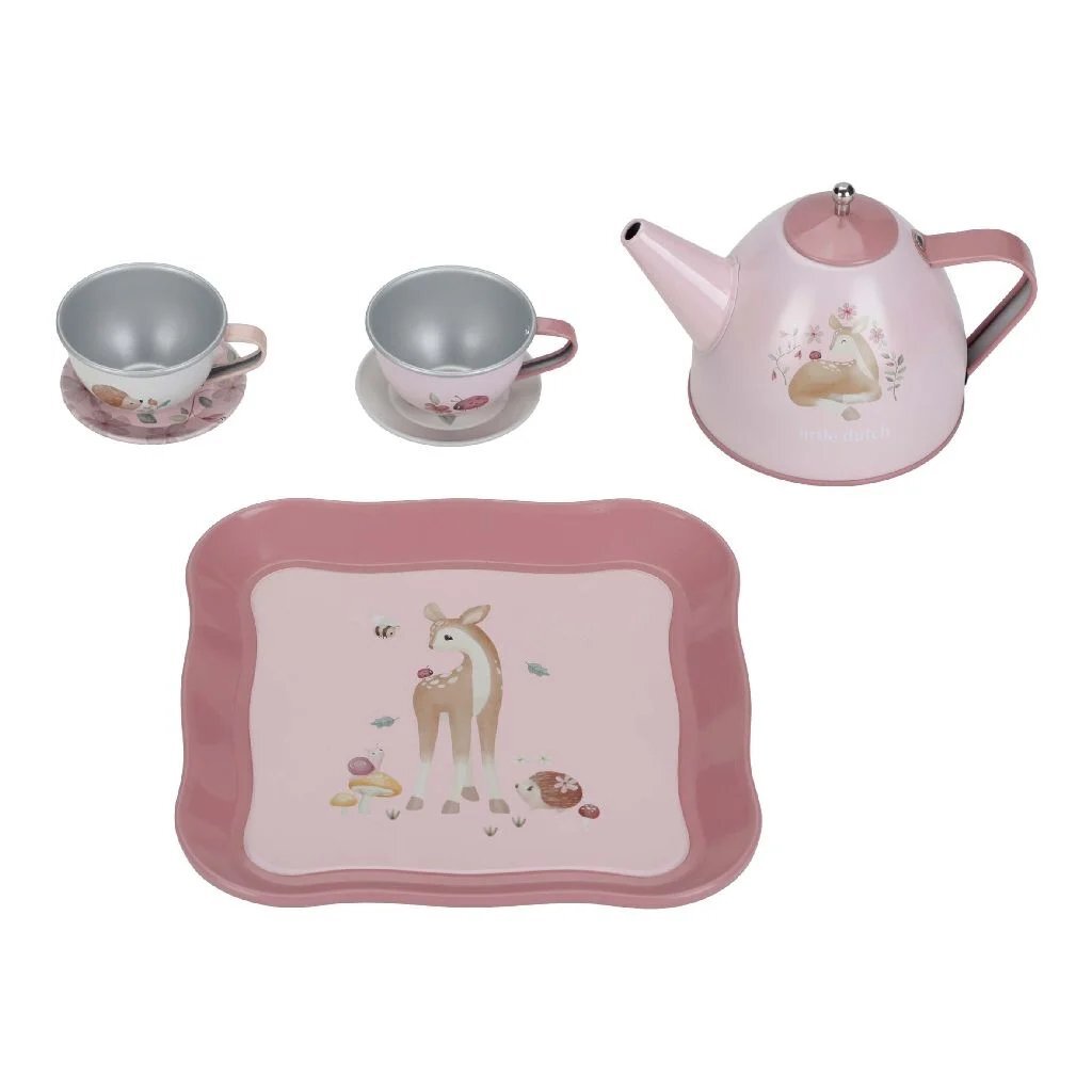 Little Dutch Fairy Garden Tinnen Theeservies In Koffer Huishouden & Keuken Joy&Bloom