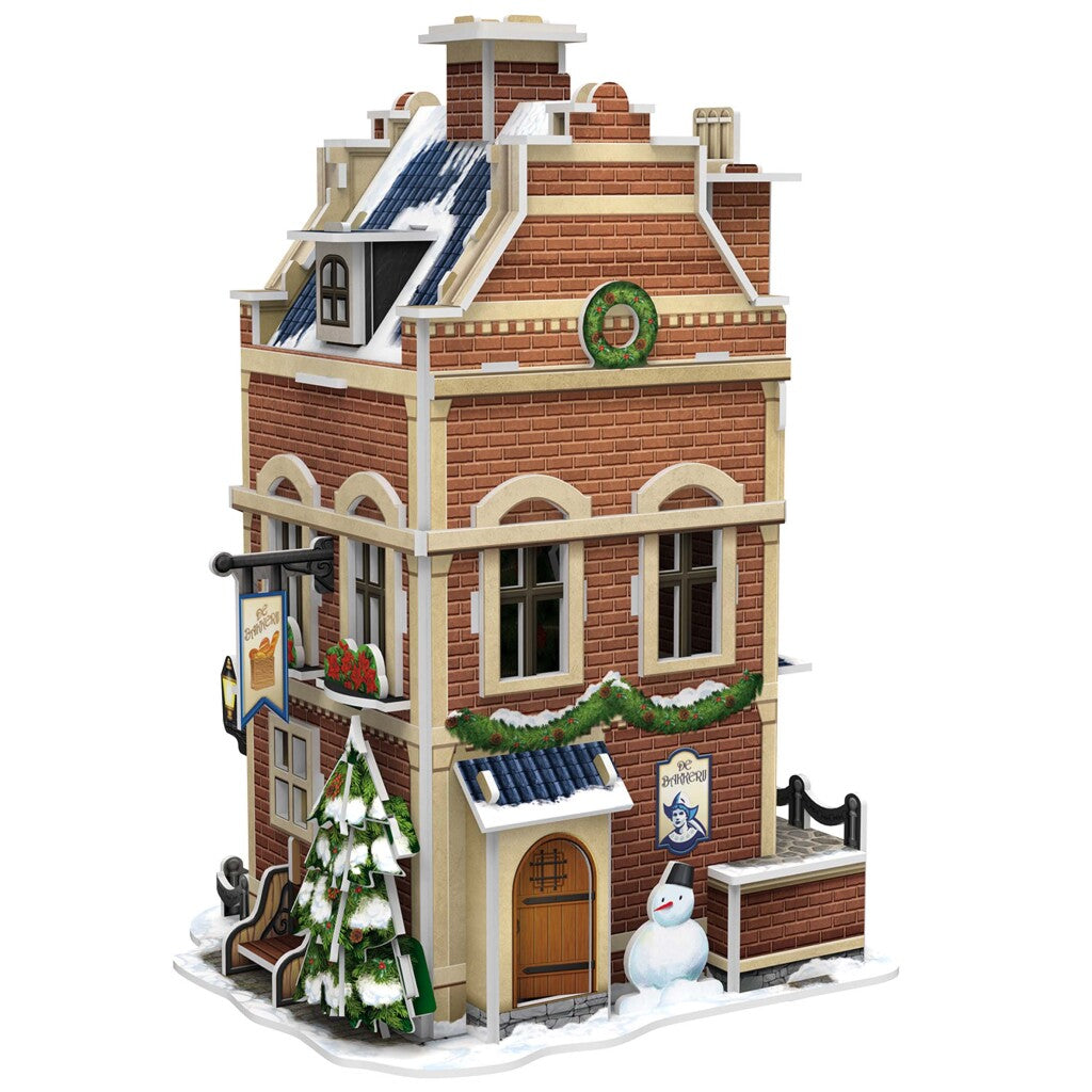 Cubic Fun 3D Puzzel Hollands Huisje Winter Bakkerij + Licht 65 Stukjes 3D Puzzels Joy&Bloom
