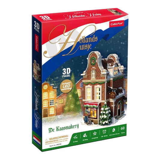 Cubic Fun 3D Puzzel Hollands Huisje Winter Kaaswinkel + Licht 60 Stukjes Default Title 3D Puzzels Joy&Bloom