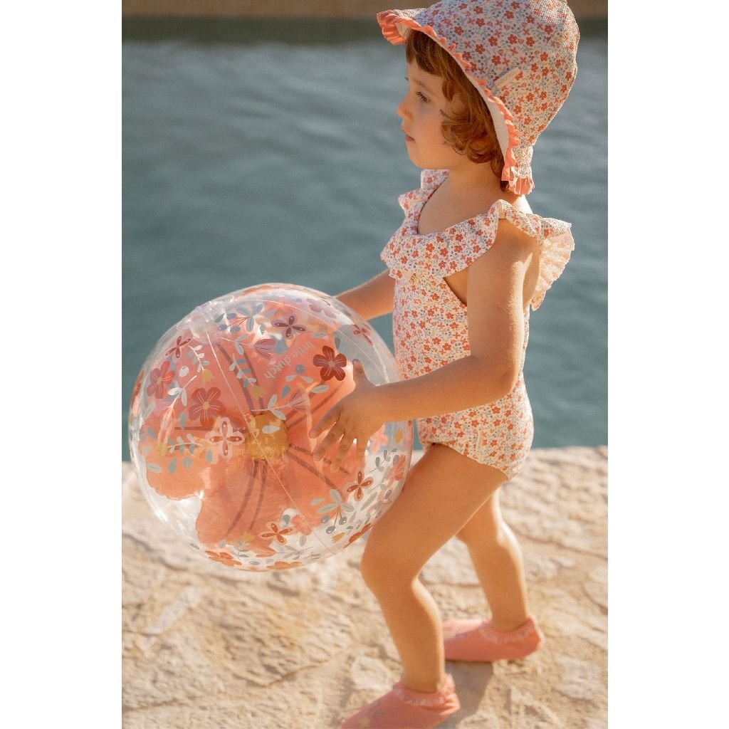 Little Dutch Pink Flowers 3D Strandbal 35 Cm Roze Zomerpret/Waterpret Joy&Bloom