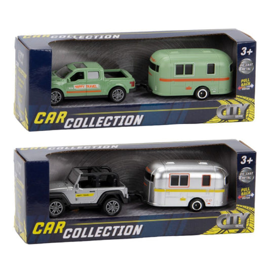 City Car Collection Die-Cast Pick-Up Met Trailer 1:50 Assorti Default Title Auto's Joy&Bloom