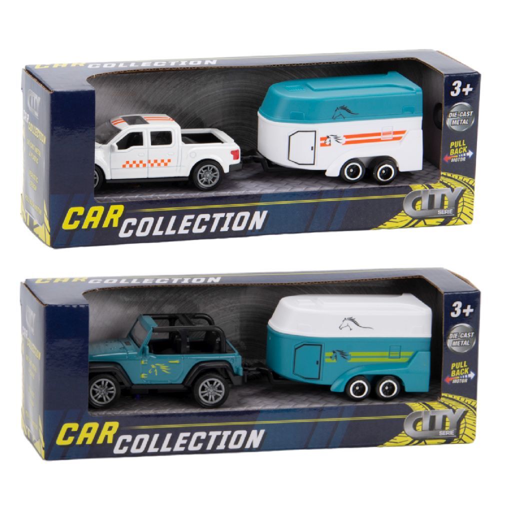 City Car Collection Die-Cast Pick-Up Met Paardentrailer 1:50 Assorti Default Title Auto's Joy&Bloom