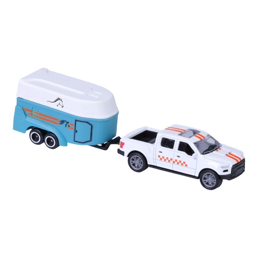 City Car Collection Die-Cast Pick-Up Met Paardentrailer 1:50 Assorti Auto's Joy&Bloom