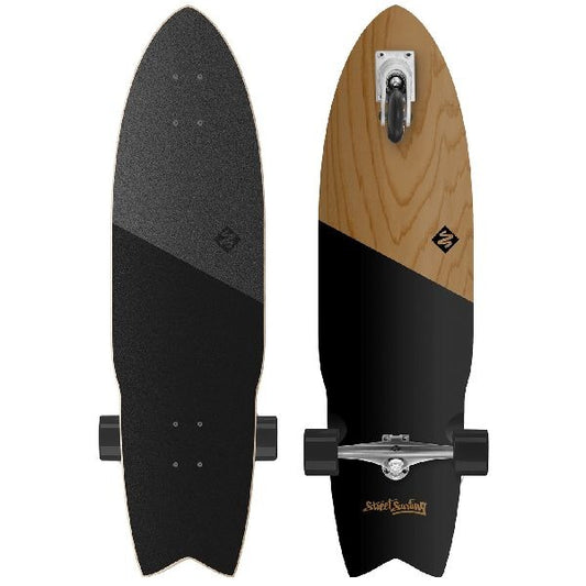 Street Surfing Shark Attack 36" Zelfrijdend Longboard Koa Black Default Title Skateboard/Waveboard/Longboard Joy&Bloom