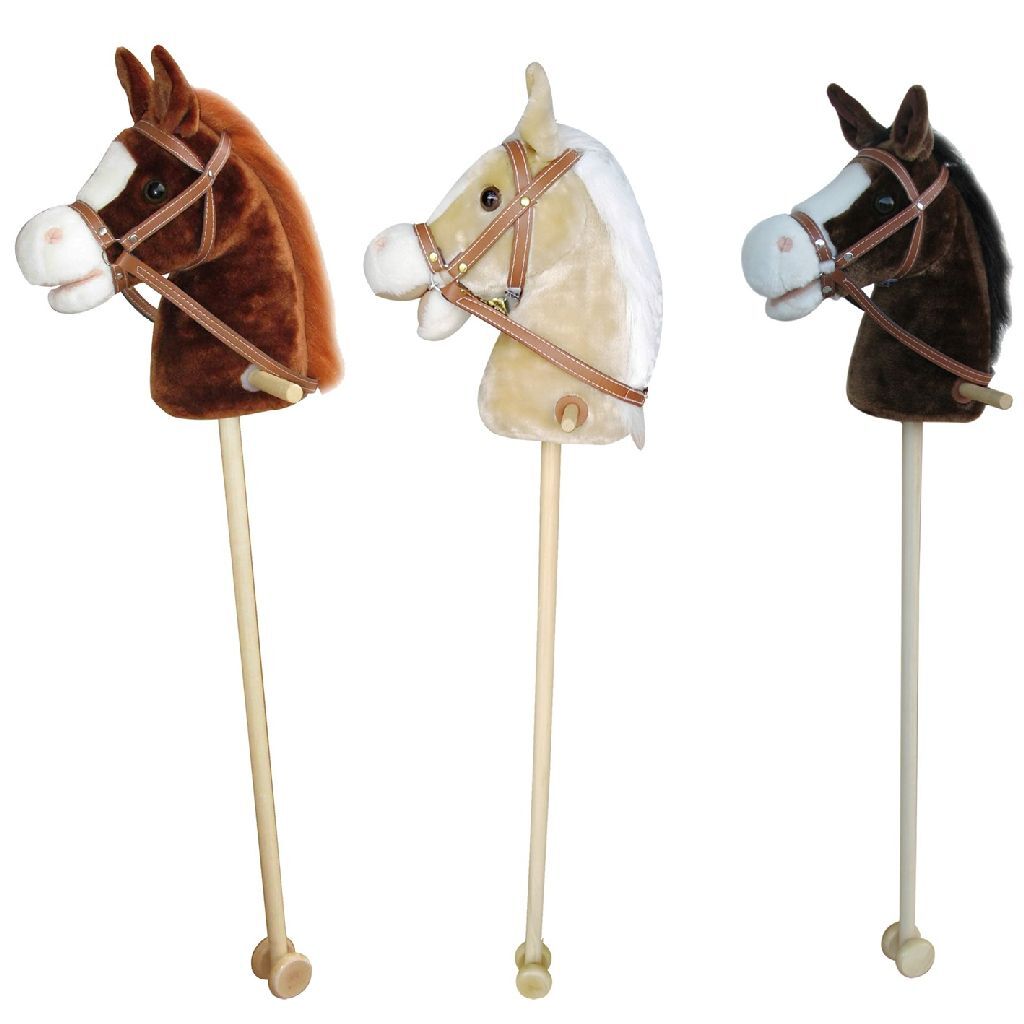 Basic Pluchen Stokpaard Met Geluid 97 Cm Assorti Default Title Dieren Joy&Bloom