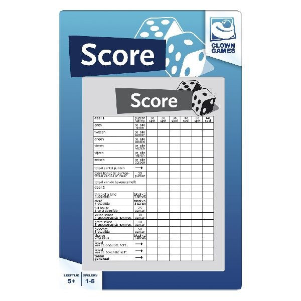 Clown Games Clown Scoreblok 50 Vel Default Title Dobbelspellen Joy&Bloom
