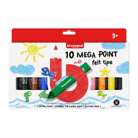 Bruynzeel Mega Point Viltstiften 10 Stuks Default Title Viltstiften Joy&Bloom
