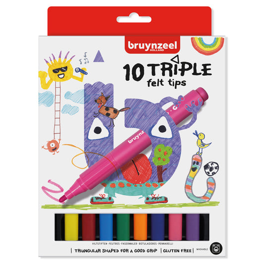 Bruynzeel Triple Viltstiften 10 Stuks Default Title Viltstiften Joy&Bloom