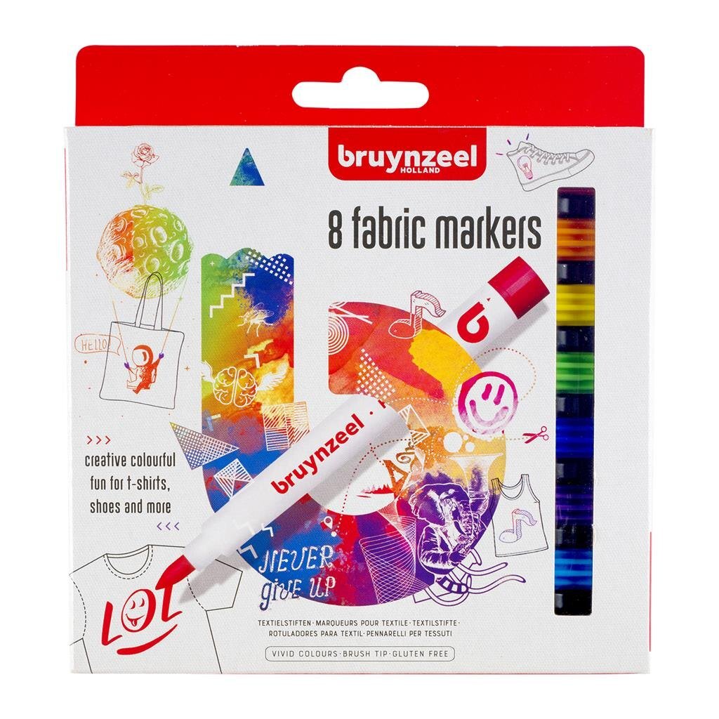 Bruynzeel Textiel Stiften 8 Stuks Hobby + Knutselen Joy&Bloom