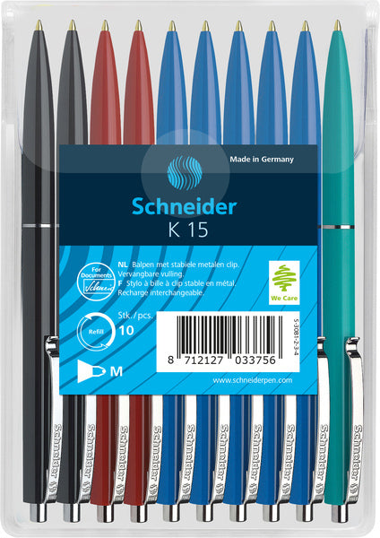Schneider S-3081-2-3-4 Balpen K15 10S Assorti Kleuren In Headerbag Default Title Pennen Joy&Bloom
