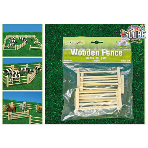 Kids Globe Farming Houten Afrastering 6-Delig Default Title Kids Globe Farming & Traffic Joy&Bloom
