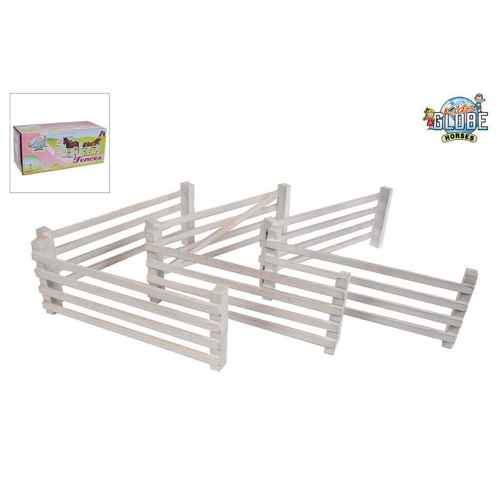 Kids Globe Horses Houten Hekken 6 Stuks Wit Default Title Kids Globe Farming & Traffic Joy&Bloom