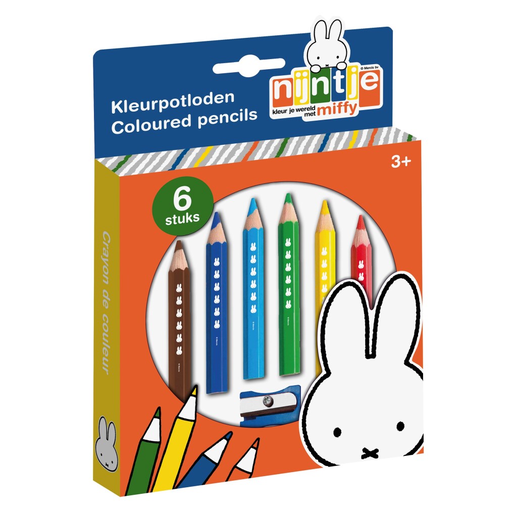 Nijntje Kleurpotloden 6 Stuks + Puntenslijper Default Title Kleurpotloden Joy&Bloom