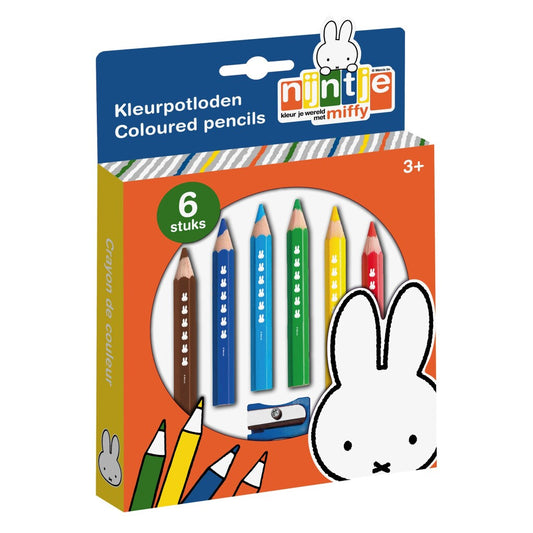 Nijntje Kleurpotloden 6 Stuks + Puntenslijper Default Title Kleurpotloden Joy&Bloom
