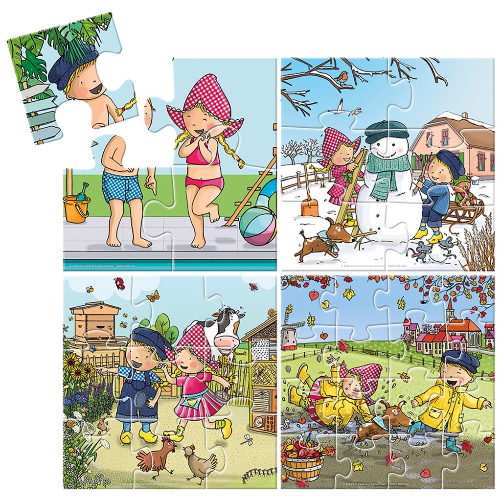 Bambolino Toys Fien En Teun 4In1 Puzzel 4-16 Stukjes Puzzels Joy&Bloom