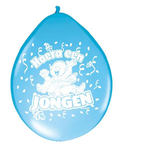Basic Ballon Hoera Een Jongen 30Cm 8 Stuks Default Title Ballonnen Joy&Bloom