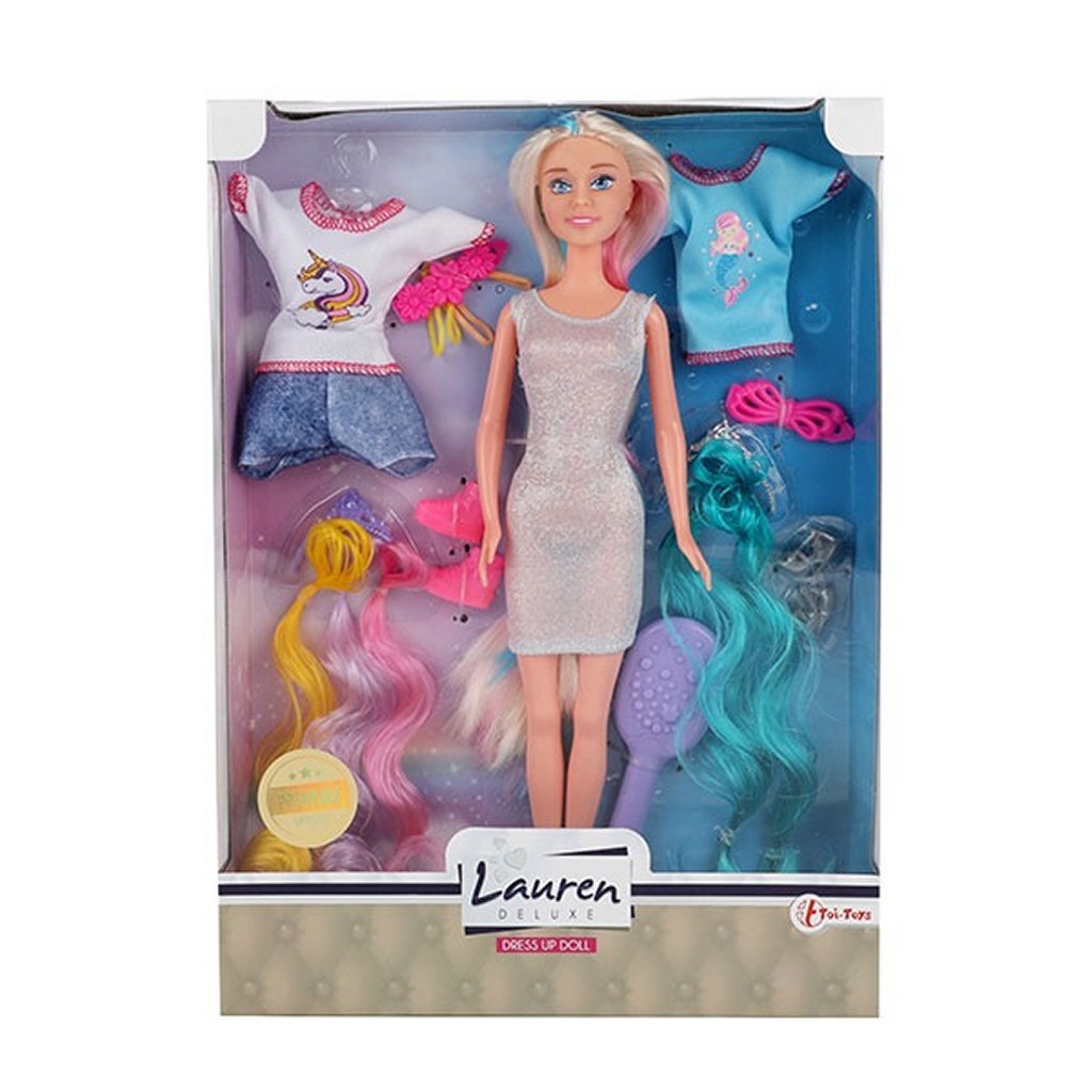 Lauren Deluxe Tienerpop Hairextensions + Accessoires En Kleding Tienerpoppen Joy&Bloom
