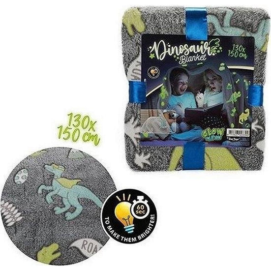 Star Toys Glow In The Dark Dino Deken 150X130 Cm Default Title Accessoires Joy&Bloom