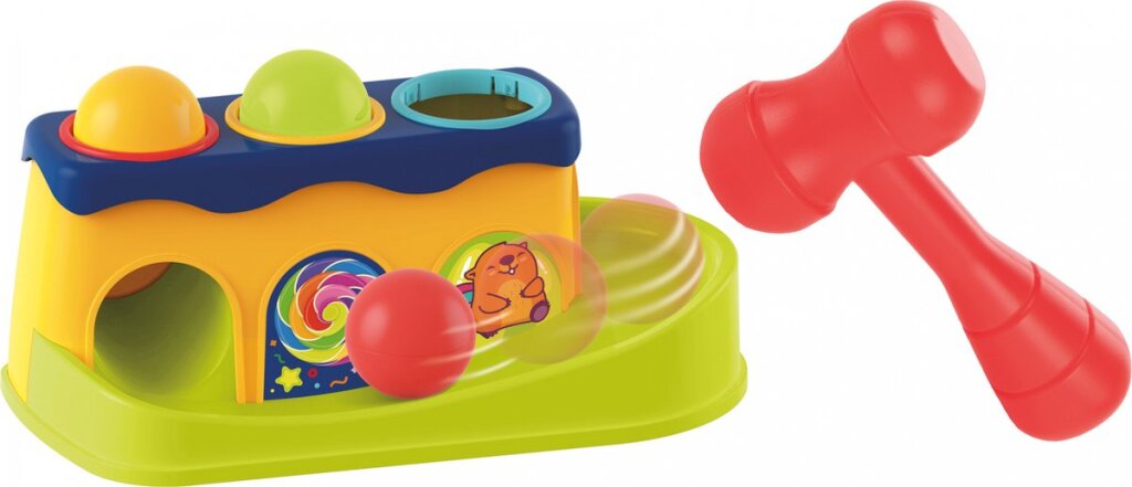 Little Stars Hamerbank Met 3 Rammelballen Sorteren & Stapelen Joy&Bloom