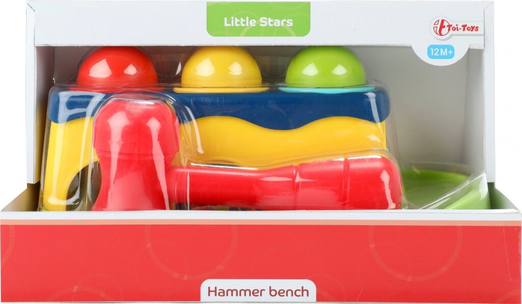 Little Stars Hamerbank Met 3 Rammelballen Sorteren & Stapelen Joy&Bloom