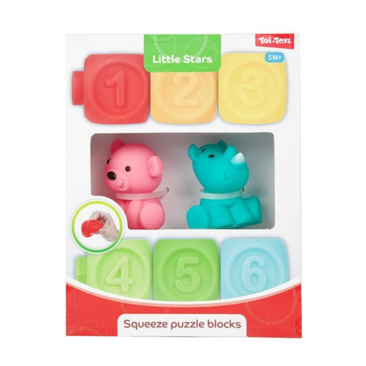 Little Stars Baby Stapelblokken 6 Stuks + 2 Dieren Default Title Sorteren & Stapelen Joy&Bloom