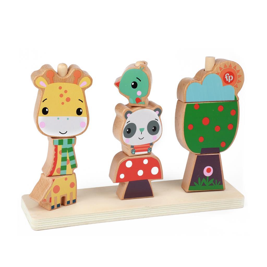 Fisher Price 3D Houten Stapelpuzzel 9 Stukjes Sorteren & Stapelen Joy&Bloom
