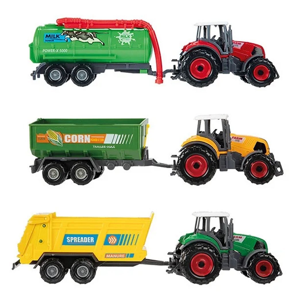 Metal Landbouw Voertuigen Met Aanhanger 3 Stuks Landbouwvoertuigen Joy&Bloom