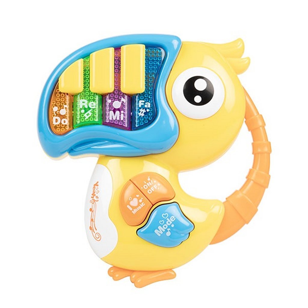 Little Stars Baby Piano Toekan + Licht Verschillende Kleuren Interactief Speelgoed Joy&Bloom
