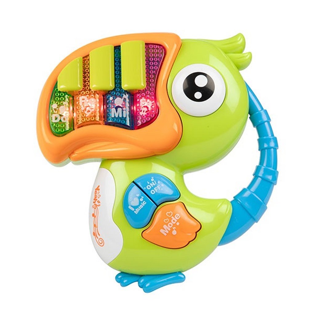 Little Stars Baby Piano Toekan + Licht Verschillende Kleuren Interactief Speelgoed Joy&Bloom