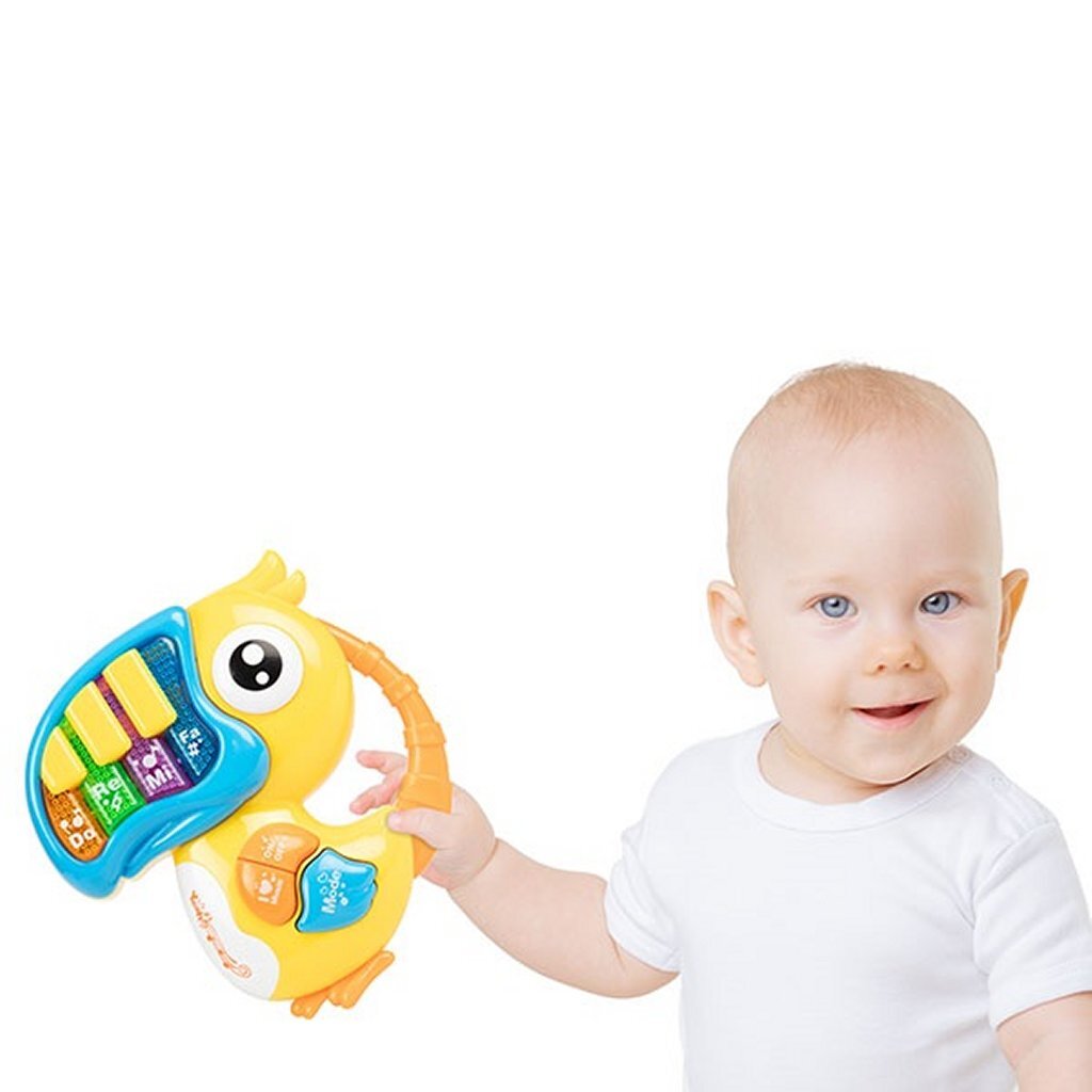 Little Stars Baby Piano Toekan + Licht Verschillende Kleuren Interactief Speelgoed Joy&Bloom