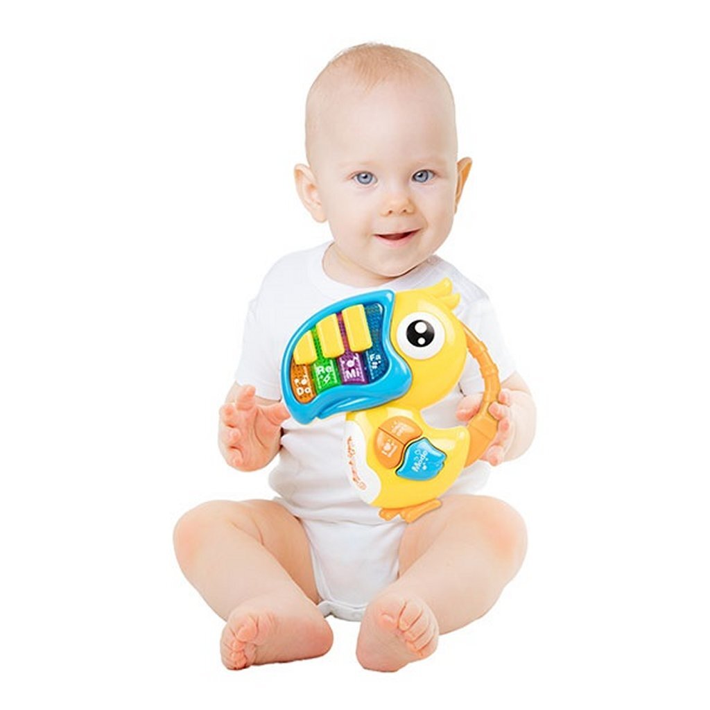 Little Stars Baby Piano Toekan + Licht Verschillende Kleuren Interactief Speelgoed Joy&Bloom