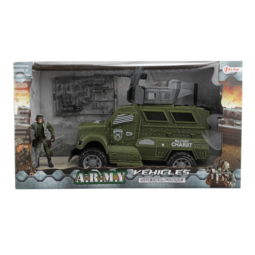 Army Militair Voertuig + Soldaat En Accessoires Verschillende Uitvoeringen Leger Speelgoed Joy&Bloom