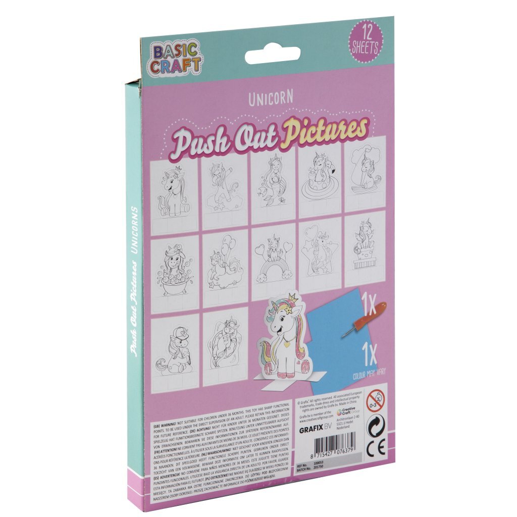 Basic Craft Pushout Pictures Eenhoorn Kleuren Diversen Joy&Bloom