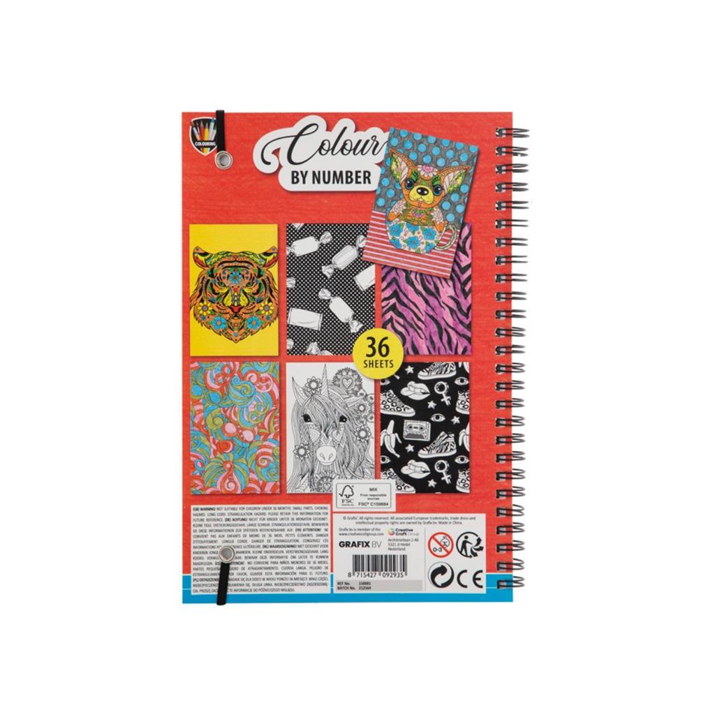 Grafix Kleurboek Kleuren Op Nummer + 6 Potloden Kleursets Joy&Bloom