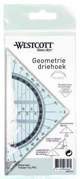 Kangaro K-20837726 Geodriehoek Onbreekbaar 14 Cm Transparant Default Title Hobby + Knutselen Joy&Bloom