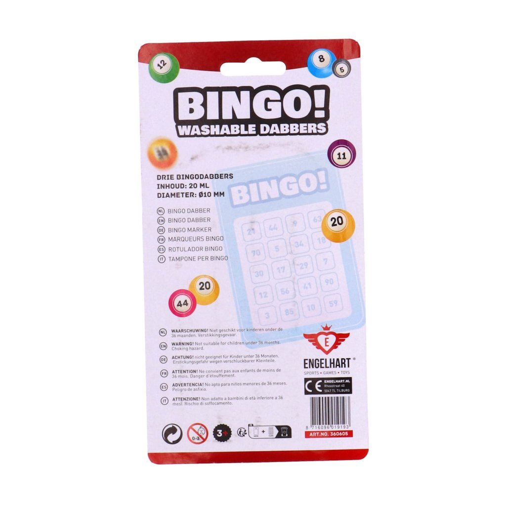 Engelhart Bingo Stiften 3 Stuks Rood/Geel/Blauw Kleuren Diversen Joy&Bloom