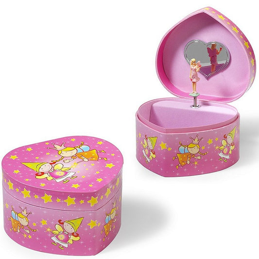 Simply For Kids Houten Juwelendoosje Hartvorm Met Muziek En Ballerina Default Title Muziekdoosjes & Sieraden Joy&Bloom