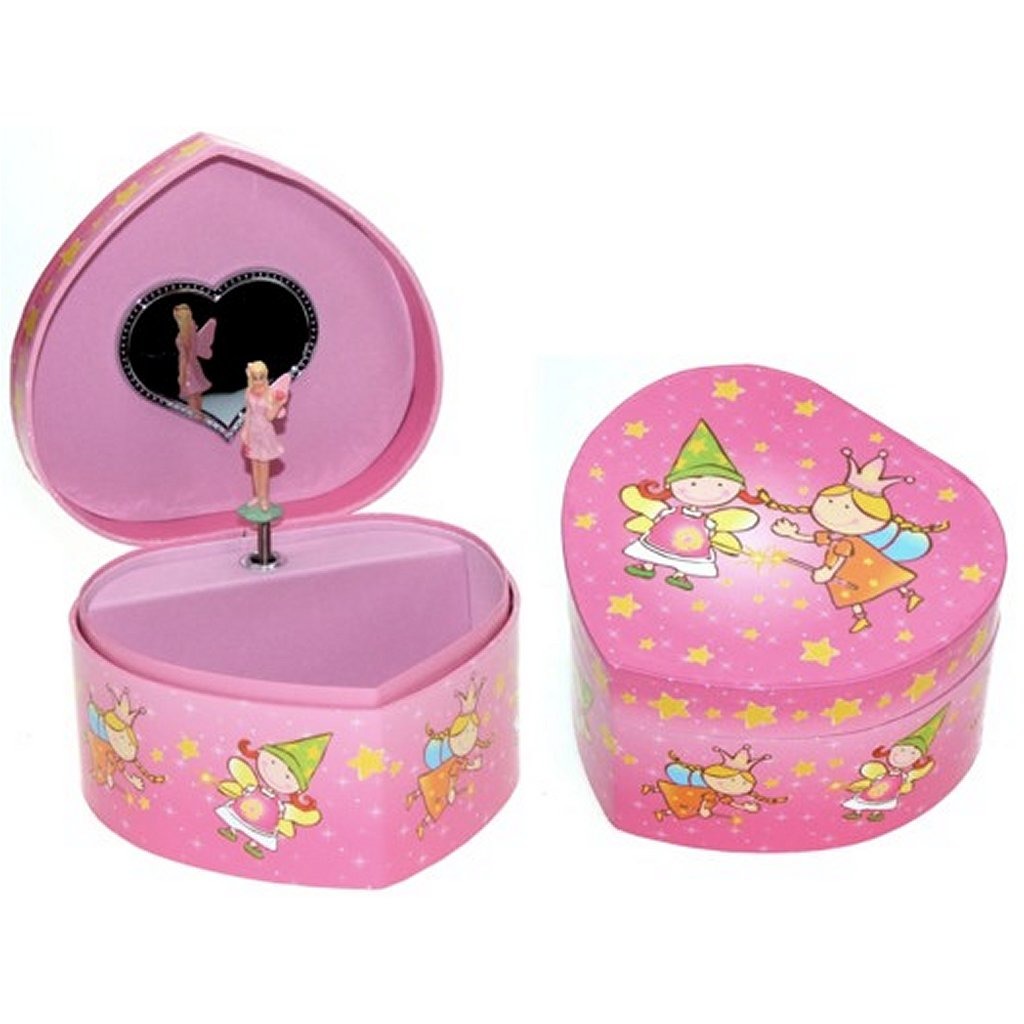 Simply For Kids Houten Juwelendoosje Hartvorm Met Muziek En Ballerina Muziekdoosjes & Sieraden Joy&Bloom