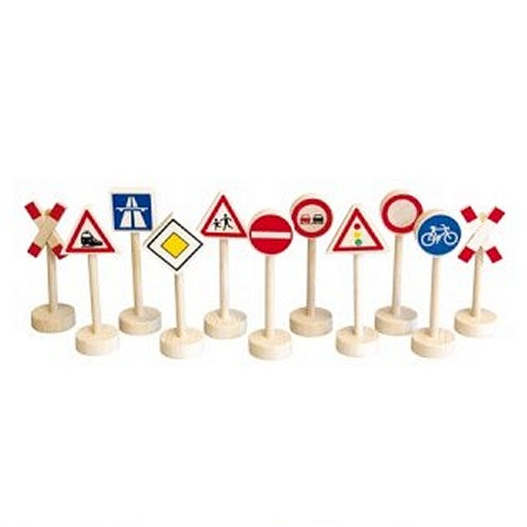 Simply For Kids Houten Verkeersborden 12 Stuks Default Title Accessoires Joy&Bloom