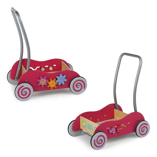 Simply For Kids Houten Duwwagen Roze Default Title Duwwagens & Blokkenwagens Joy&Bloom