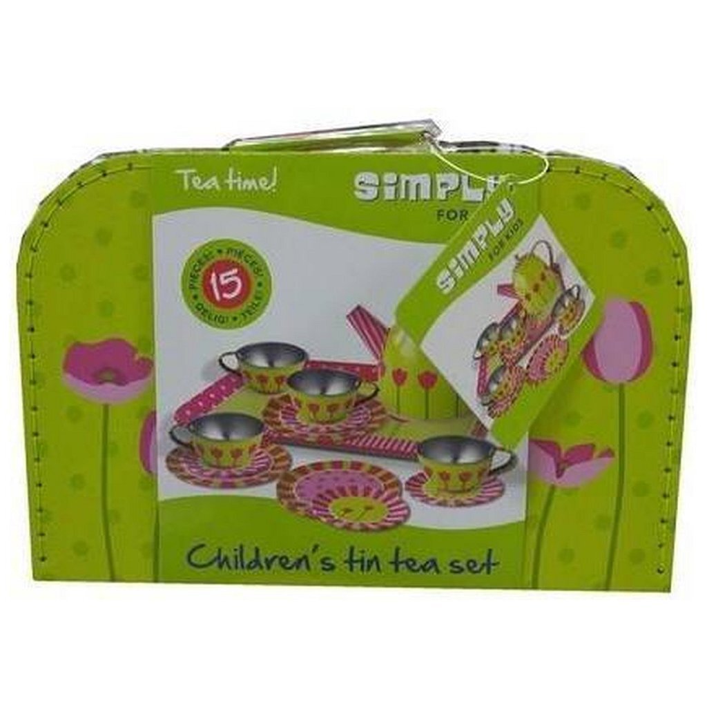 Simply For Kids Tinnen Tulpen Theeservies In Koffer Huishouden & Keuken Joy&Bloom