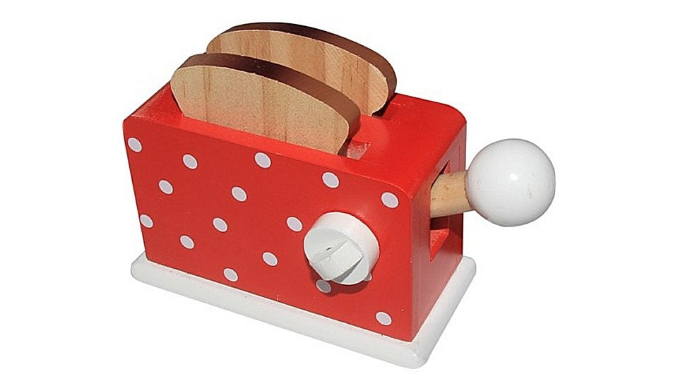 Simply For Kids Houten Broodrooster + Brood Rood Default Title Huishouden & Keuken Joy&Bloom