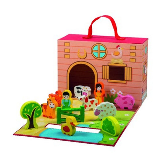 Simply For Kids Boerderij Met Houten Dieren 12-Delig Default Title Diversen Joy&Bloom