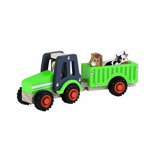 Simply For Kids Houten Tractor + Aanhanger En Dieren Default Title Auto's & Voertuigen Joy&Bloom