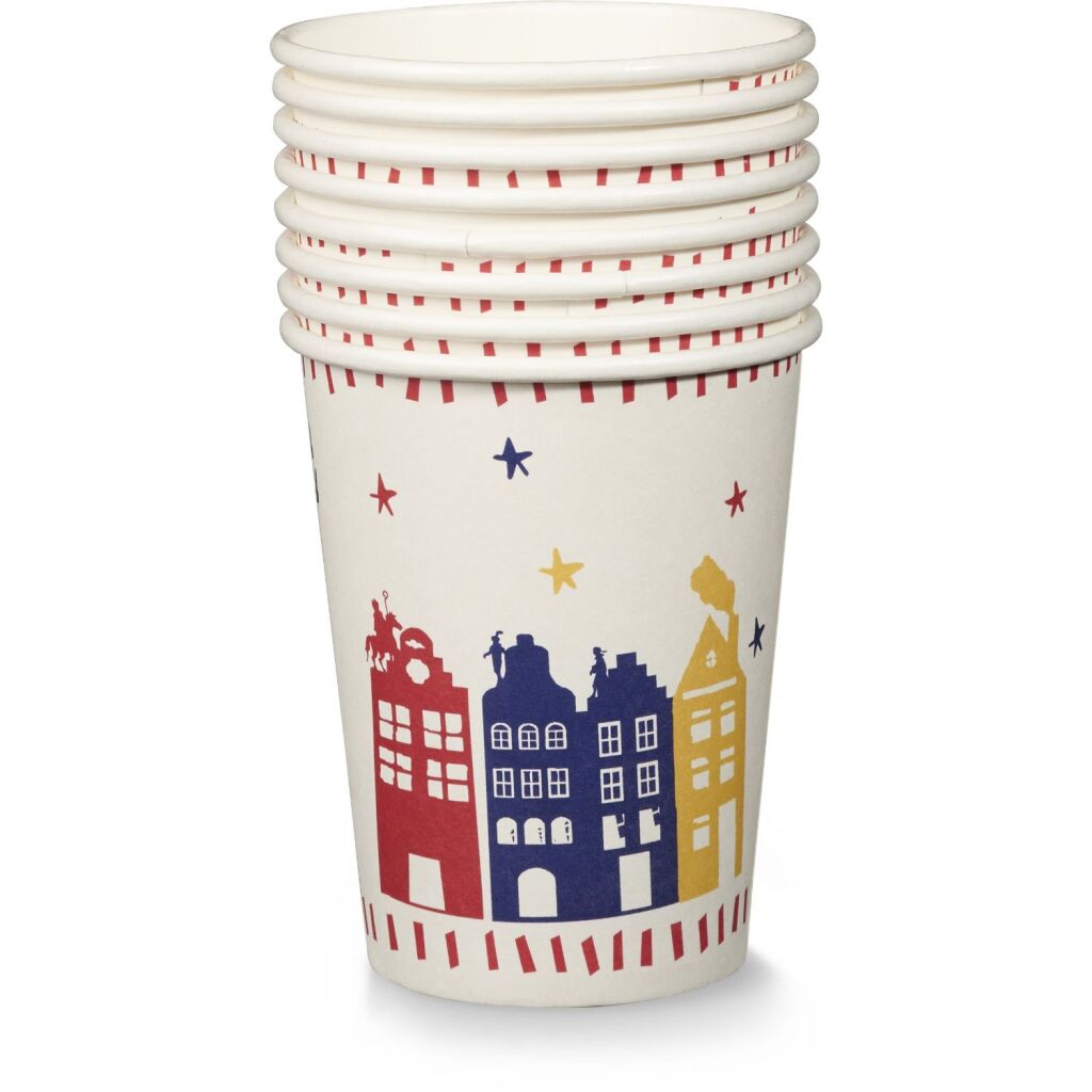 Basic Sinterklaas Wegwerpbekers Papier 8 Stuks Default Title Sinterklaasartikelen Joy&Bloom